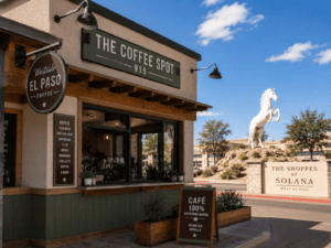 coffee near white horse statue el paso